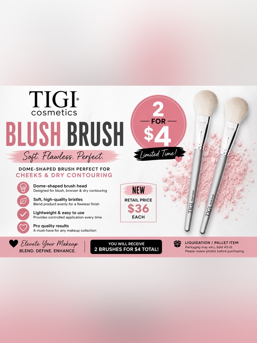 2- TIGI Cosmetics Blush Brush
